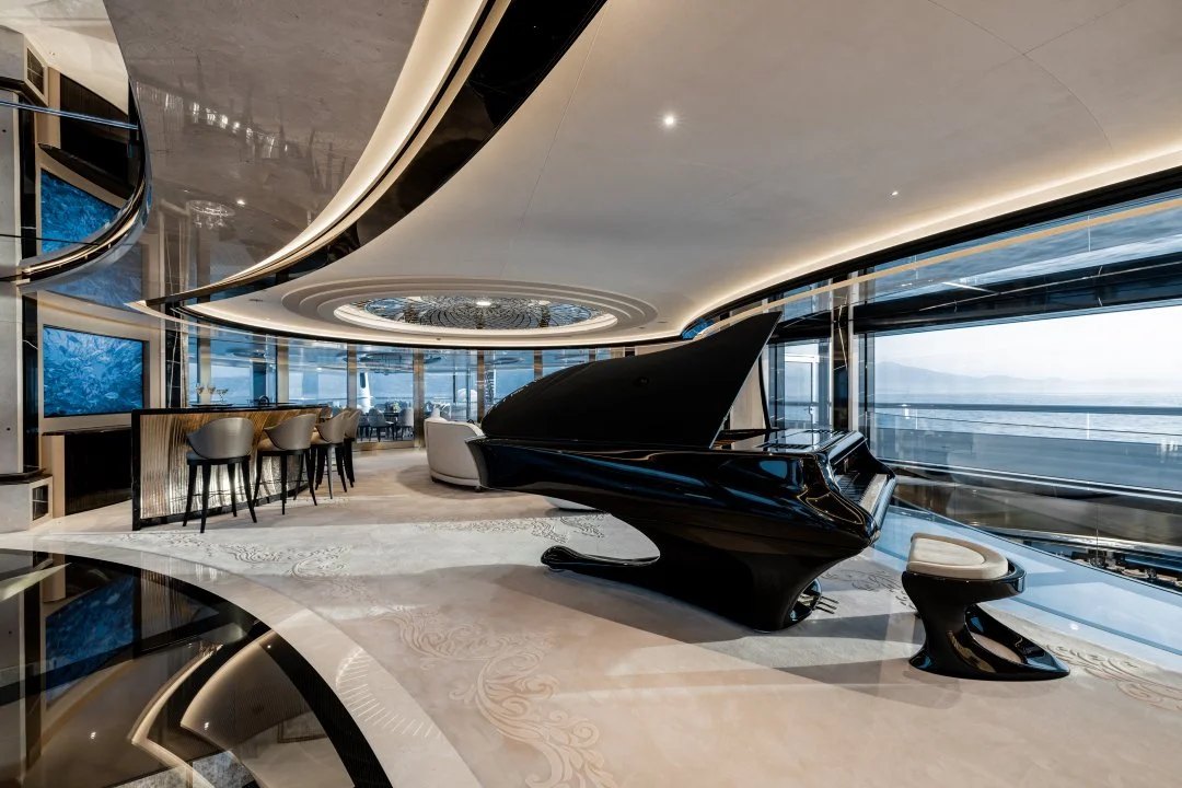 Self-playing grand piano playing on its own
